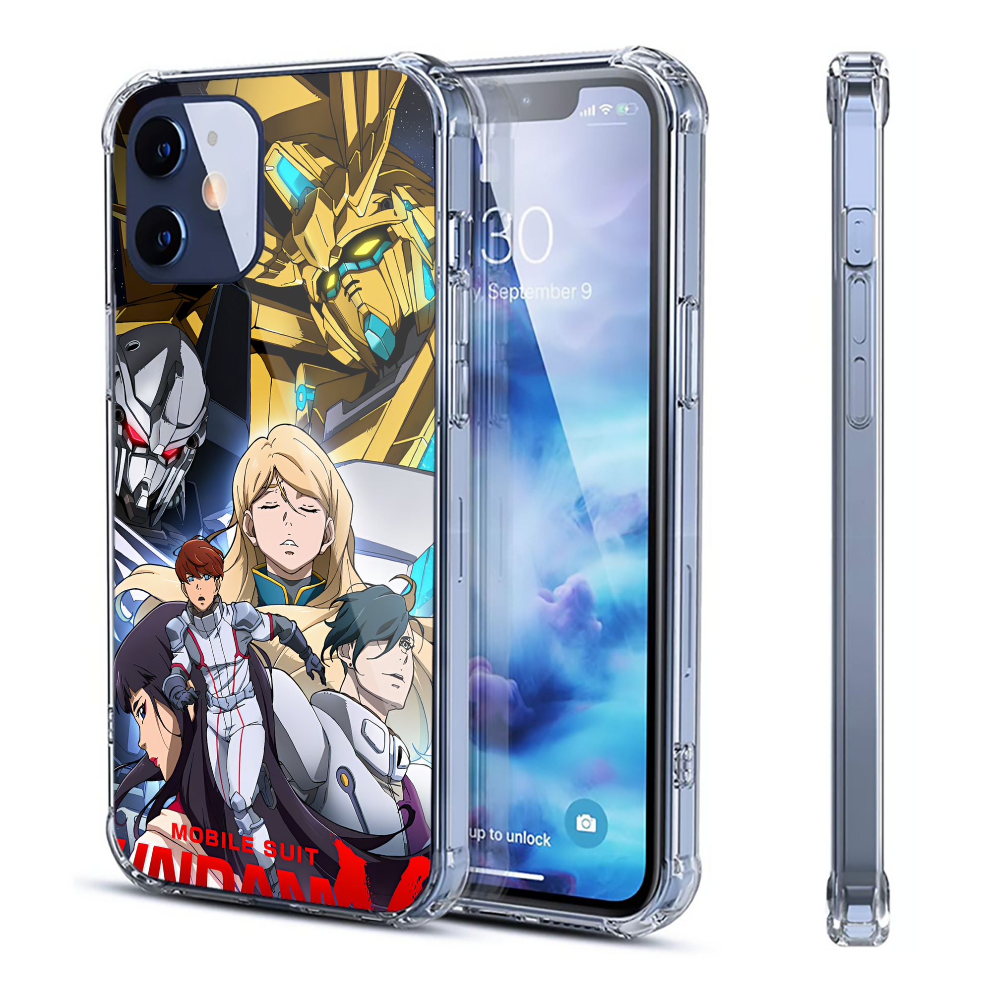 （画像用） 機動戦士ガンダム Mobile Suit Gundam 【iPhone 12シリーズ対応】透明スマホケース（クリアソフトケース）